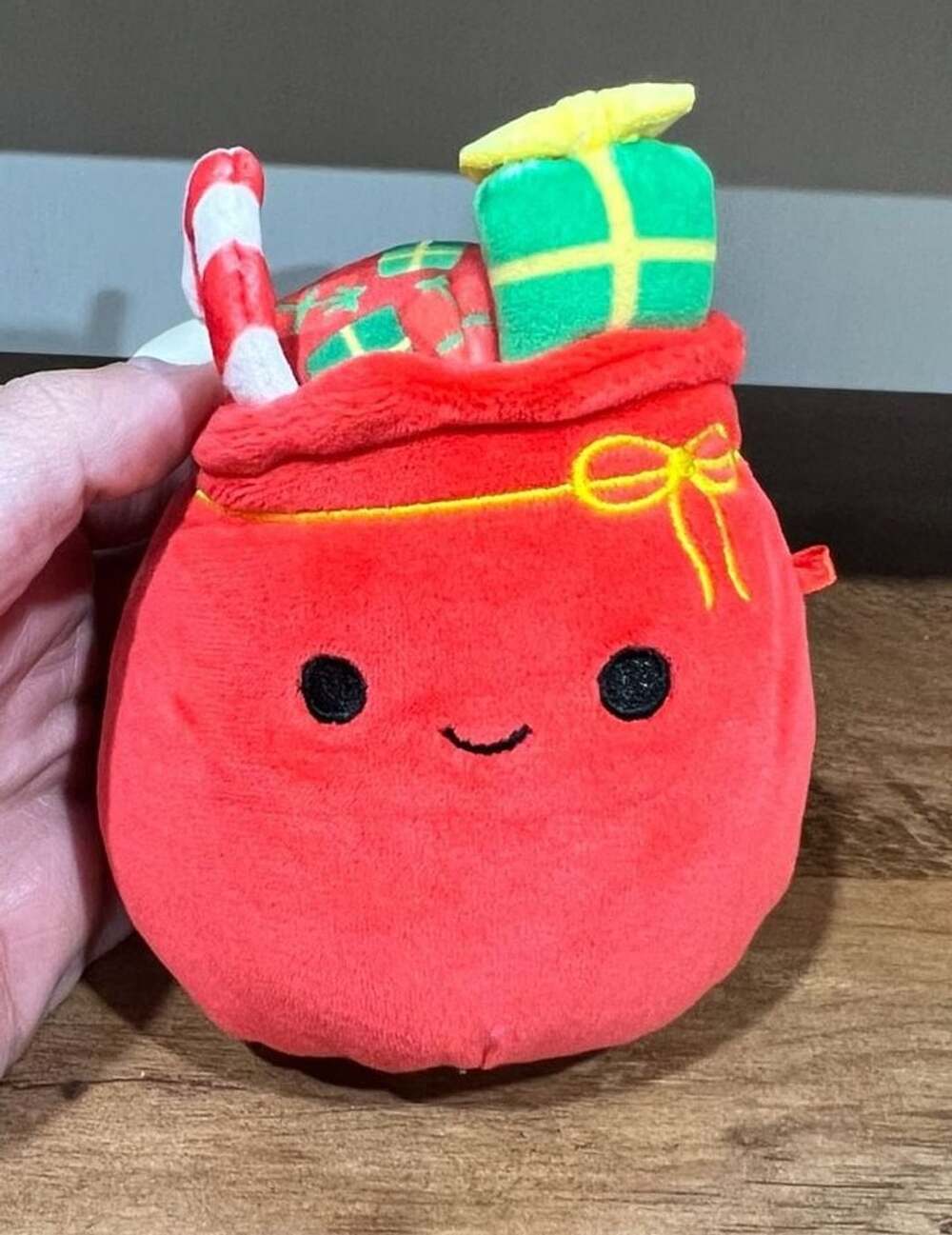 Squishmallows Lowell the Red Christmas Gift Sack Plush